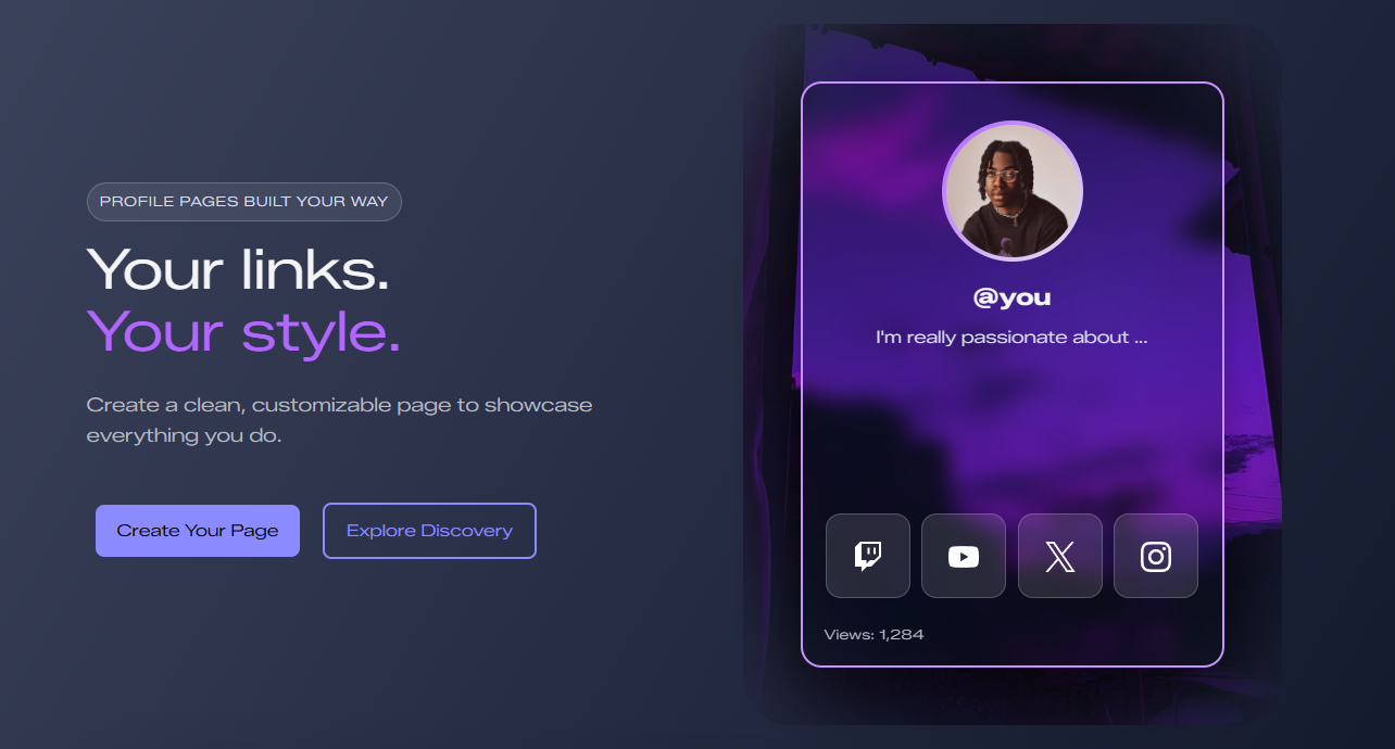 Landing page screenshot